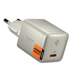 Spigen Essential E301EU USB-C hálózati töltő adapter, kompakt, GaN, 30W, Titanium, ezüst