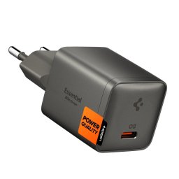 Spigen Essential E301EU USB-C hálózati töltő adapter, kompakt, GaN, 30W, Gunmetal, szürke