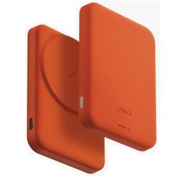 Uniq Lyden Lexa Fast Wireless USB-C PD Powerbank / külső akkumulátor, MagSafe, kompakt, 5000mAh, Flame Orange, narancs