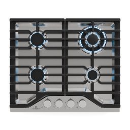 Klarstein Turbocast gáztűzhely | 304-es rozsdamentes acél | 4 égő | Profi öntöttvas tartó | Wok-égő (CP11-KL-TC-60cm-SS)