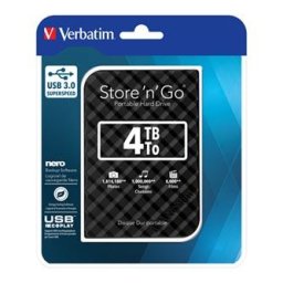 Verbatim külső merevlemez, Store N Go, 2,5", USB 3.0 (3.2 Gen 1), 4TB, 53223, Fekete