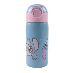 Stitch alumínium szívószálas kulacs - nyakbaakasztható - 500 ml