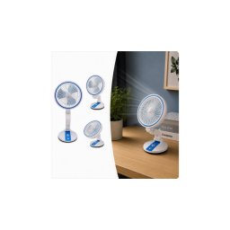 Összecsukható vezeték nélküli ventilátor LED világítással - USB tölthető, kék