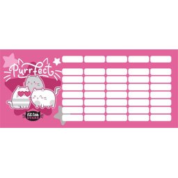 LIZZYSULI Órarend, tolltartóhoz, kétoldalas, LIZZYSULI, "Kit tok Stars Purrfect"