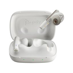 Poly Voyager Free 60 MS Teams bluetooth headset, BT700 USB-C adapter, töltőtáska, fehér színben