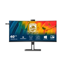 PHILIPS Ívelt monitor 40" 40B1U6903CH, 5120x2160, 21:9, 300 cd/m2, 4ms, HDMIx2/DP/Thunderbolt/USBx5/USB-C/LAN, hangszóró