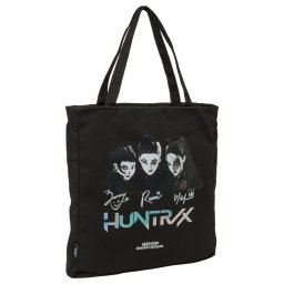 K-pop Démonvadászok Black cipzáras vászon válltáska, bevásárlótáska 38 cm