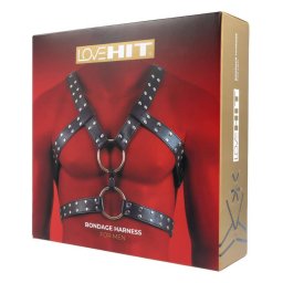 Virgite - erős, szegecselt műbőr mellhám férfiaknak