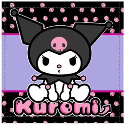 Hello Kitty Kuromi kéztörlő, arctörlő, törölköző 30x30 cm Nr 02