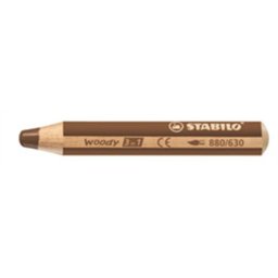 STABILO Színes ceruza, kerek, vastag, STABILO "Woody 3 in 1", barna