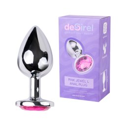 Desirel Pink Jewel L - anál plug (ezüst-pink)