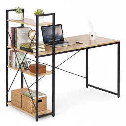 Íróasztal 120x60 cm 3 Polccal Loft Stílus