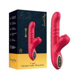 Sweet Play - 2in1 lökő és csiklóizgató vibrátor (piros)