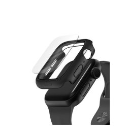 Uniq Nautic Apple Watch 44mm műanyag tok, kijelzővédő felülettel, fekete