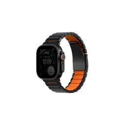 Uniq Strova Flex Apple Watch állítható szíj, 49/46/45/44MM, fém, fekete-narancs