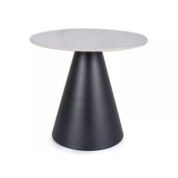Kisasztal HILL Ø 50 cm, fehér-fekete