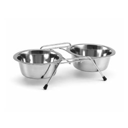 Rozsdamentes tál kutyáknak/macskáknak DUO PETZ Ø 13 cm