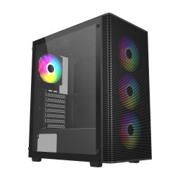 FSP M220/Midi Tower/Transpar./Fekete