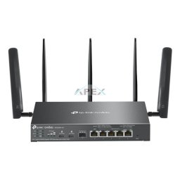 TP-LINK Vezetékes Omada AX3000 VPN Router 1xWAN(1000Mbps) + 4x1000Mbps(POE+) + 1xSFP + 1xSIM, ER706WP-4G