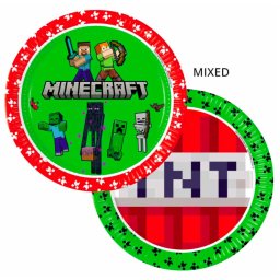 Minecraft papírtányér, party tányér 8 DARABOS, 23 cm FSC Nr1