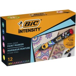 BIC Dekormarker készlet, 1,5 - 2,3 mm, BIC "Paint marker", 12 különböző élénk szín