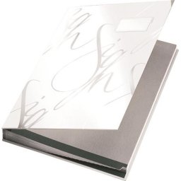 LEITZ Aláírókönyv, A4, 18 részes, karton, LEITZ "Design", fehér