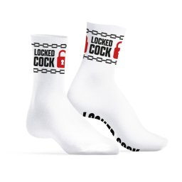 Locked Cock zokni akasztkkal s lncokkal fehr egy mret 39-45
