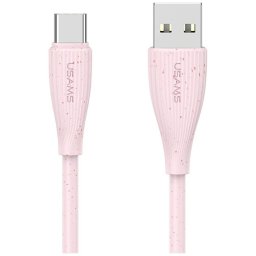 Kábel USAMS Green Series SJ714 18W 3A USB-A USB-C 1m rózsaszínűre