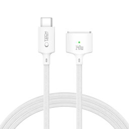 Tech-Protect MMC01 UltraBoost Macbook töltő, USB-C, MagSafe 3, 140W, 200cm, fehér