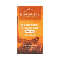 Nordvital Magnézium-biszglicinát 800 mg + B6-vitamin kapszula 90x