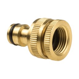 Univerzális tömlőcsatlakozó 1/2" - 3/4" belső menettel, sárgaréz.