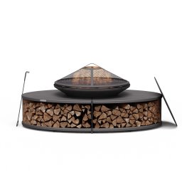 Blumfeldt Firebowl Ebeko 3 az 1-ben, grillsütőként vagy asztalként is használható, grillrács + szikravédő (GDW27-Ebeko-BK)