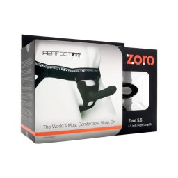Perfect Fit ZORO 5.5- felcsatolható dildó (14 cm, fekete)