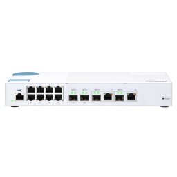QNAP vezérelt kapcsoló QSW-M408-2C (12 port: 8x Gigabit port 4x 10G SFP / 2x 10GbE kombinált port)