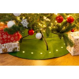 MagicHome karácsonyi szőnyeg, csillagokkal, 22 LED, meleg fehér, 2x AA, 90 cm