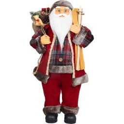 Dekoráció MagicHome Karácsony, Mikulás, ajándékkal, piros, 60 cm