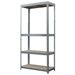 Polc Racks, fém, MDF, 4 polcos, 750x300x1500 mm, max. 150 kg/polc