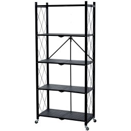 Polc Racks RAW5T, fém, 5 polcos, 1630x720x340 mm, max. 50 kg/polc, hordozható, görgős