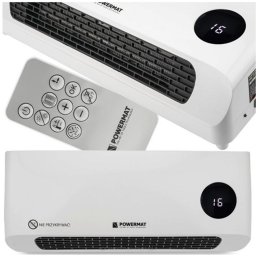 Powermat kerámia fűtőbetétes fali hősugárzó, légfüggöny, távvezérlővel, 2000 W