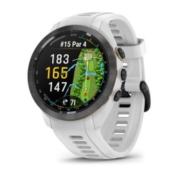 Garmin 010-02746-10 Approach S70 (42mm) fekete kerámia fehér szilikon szíjjal (ED)