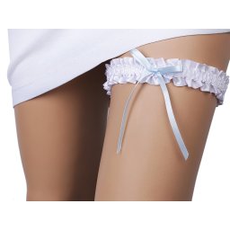 Lakodalmi / Menyasszonyi harisnyakötő szatén szélessége 3 cm masnival