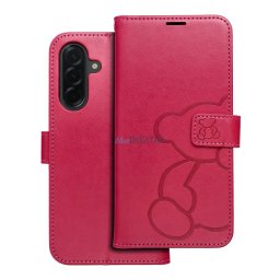 MEZZO könyvtok Samsung Galaxy A36 - élénk rózsaszín "maci"