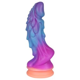OgazR - világító sárkány dildó - 22 cm (lila-rózsaszín)