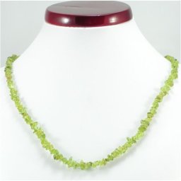 Peridot (olivin) splitter szemcse nyaklánc