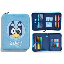 Bluey töltött tolltartó kihajtható kétszintes 21 db írószerrel