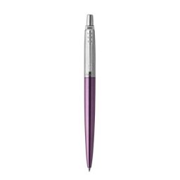 PARKER Golyóstoll, 0,7 mm, ezüst színű klip, victoria ibolya kék tolltest, PARKER, "Royal Jotter", kék