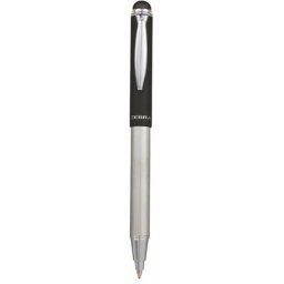 ZEBRA Golyóstoll, 0,24 mm, teleszkópos, rozsdamentes acél, grafitszürke tolltest, ZEBRA "Telescopic Metal Stylus", kék