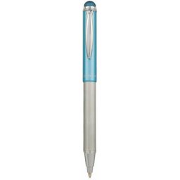 ZEBRA Golyóstoll, 0,24 mm, teleszkópos, rozsdamentes acél, világoskék tolltest, ZEBRA "Telescopic Metal Stylus", kék