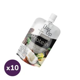 DayUP Power Protein Cocoa - alma, banán, kókusz, kakaó, magas fehérjetartalommal és hozzáadott vitaminokkal (10x100 g)