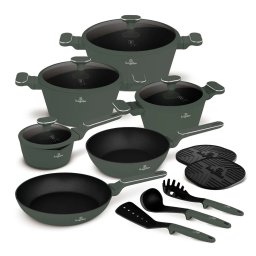 Berlinger Haus Edénykészlet 15 részes titánpro bevonattal Matte Green Collection BH/8208N